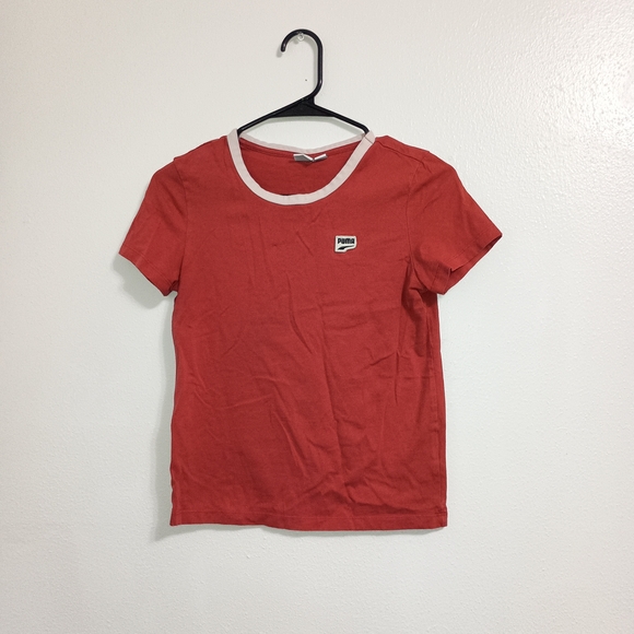 Puma Red T-Shirt with White Trim - Picture 1 of 8